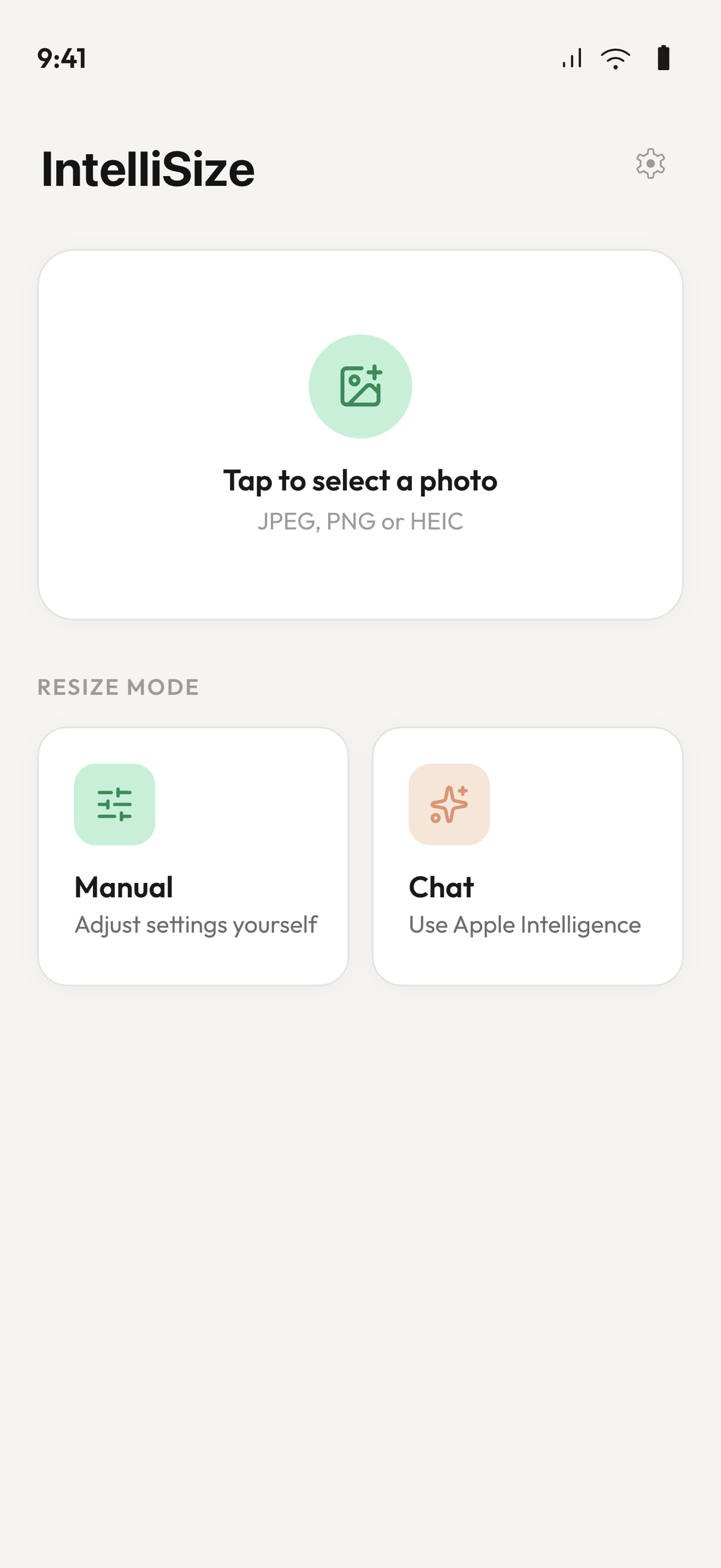 Home screen